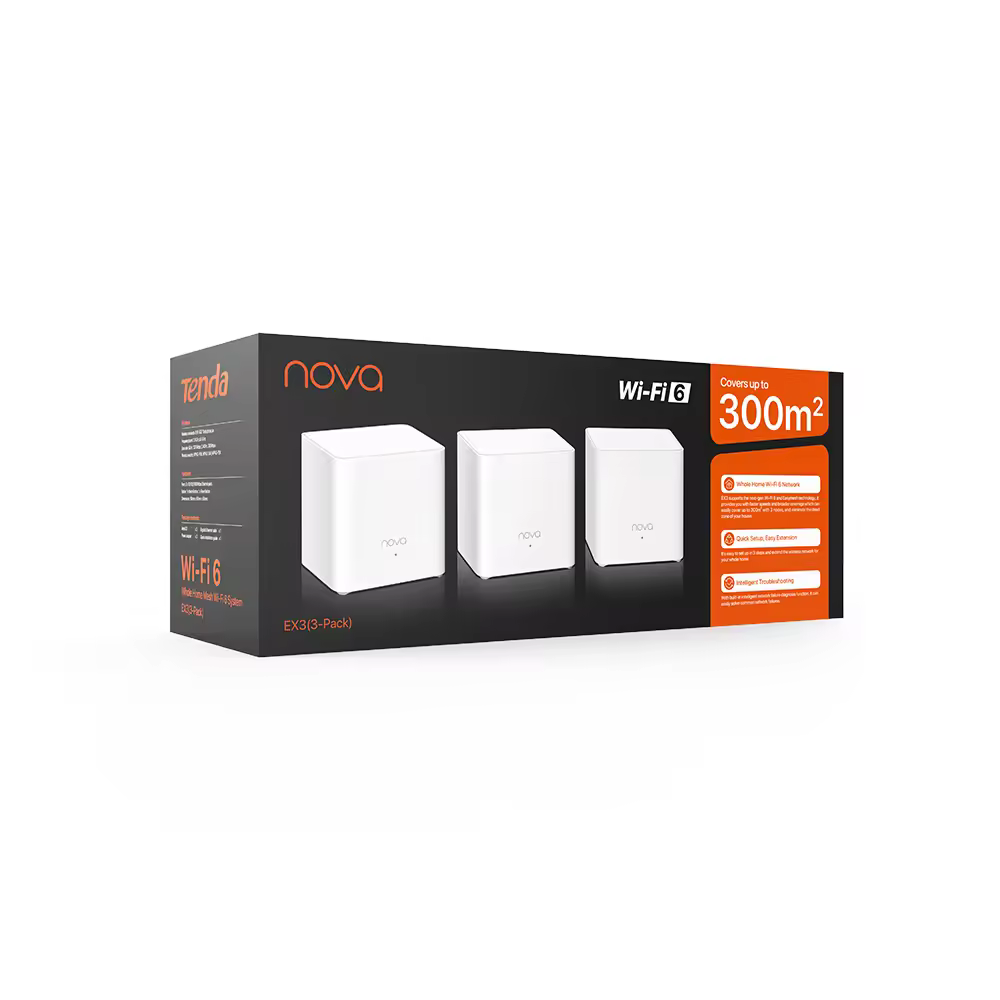 TENDA Nova MX3 AX1500 Dual-band Whole Ev Wi-Fi 6 Mesh Sistemi 3-Pack view 2