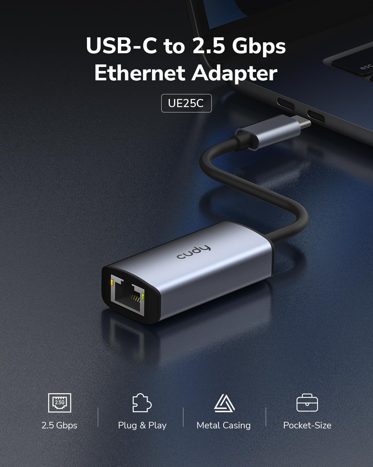 Cudy UE25C - USB-C to 2.5G Ethernet Adapter  view 2