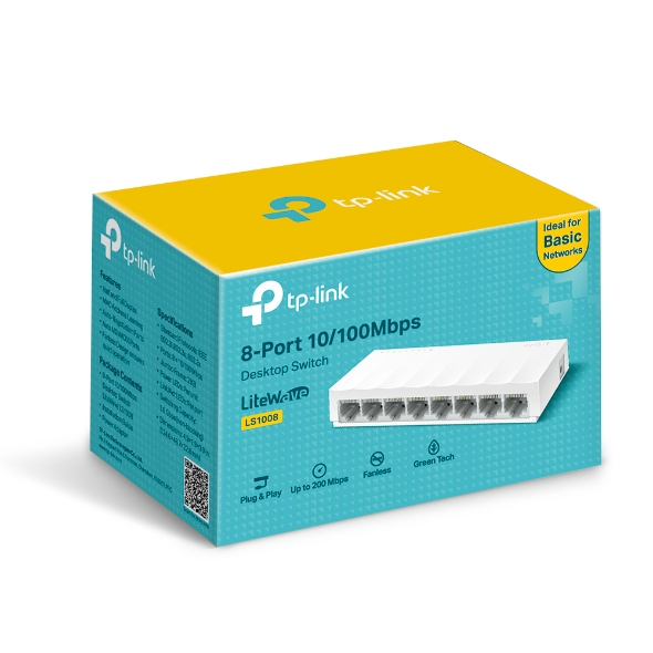 TP-LINK LS1008 8 PORT 10/100 DESKTOP SWITCH view 2