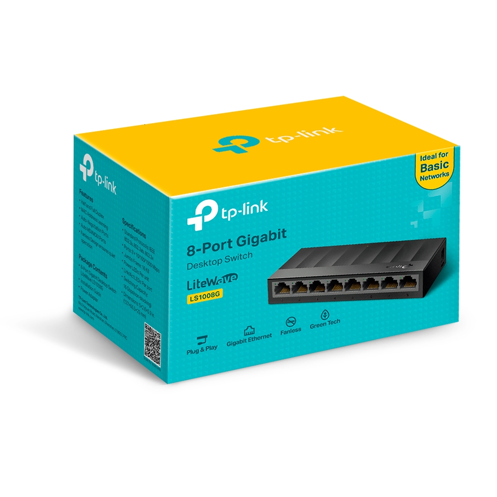 TP-LINK LS1008G 8 PORT GIGABITDESKTOP SWITCH view 3