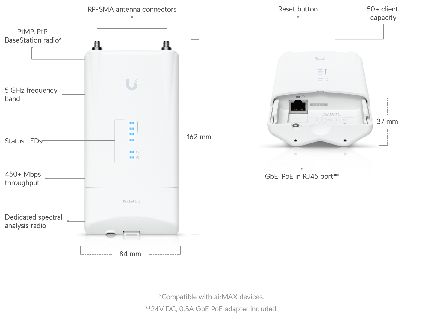 Ubiquiti airMAX Rocket 5AC Lite (R5AC-Lite) view 2