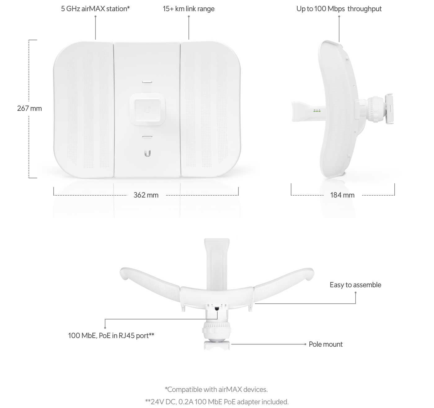Ubiquiti airMAX LiteBeam M5 23 dBi (LBE-M5-23) view 2