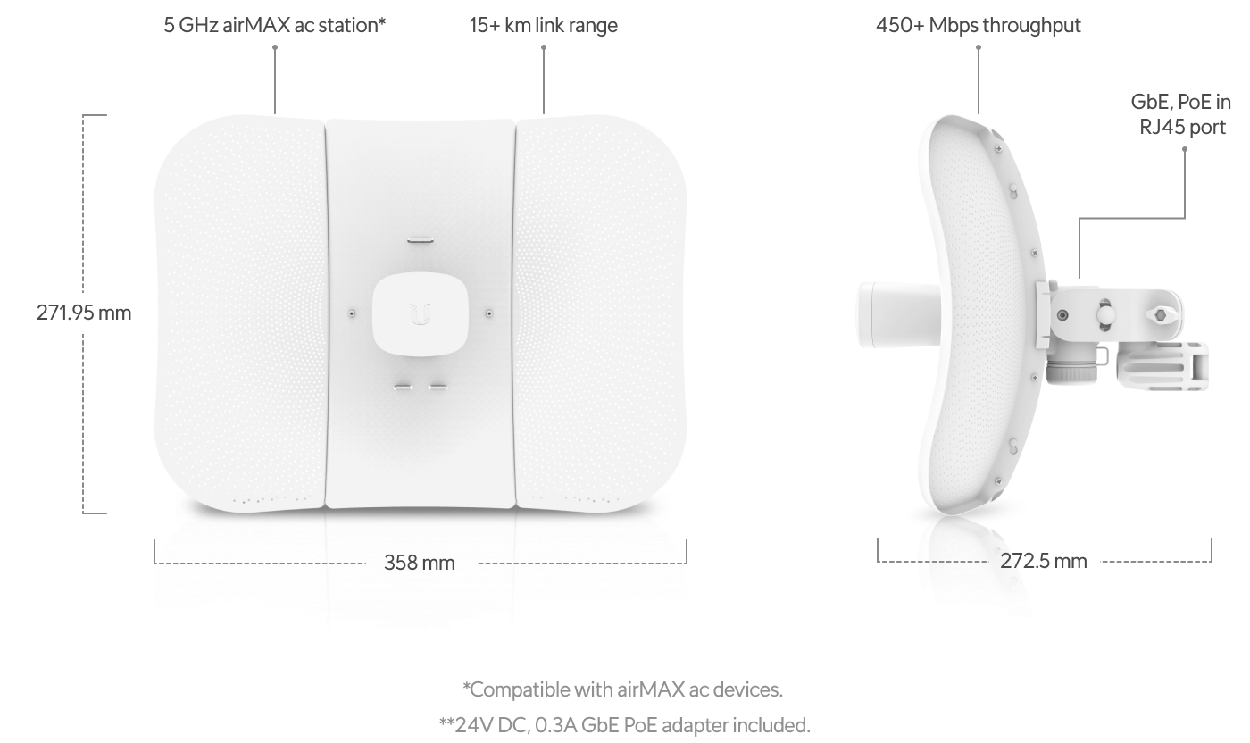 Ubiquiti airMAX LiteBeam 5AC Gen 2 (LBE-5AC-Gen2) view 2