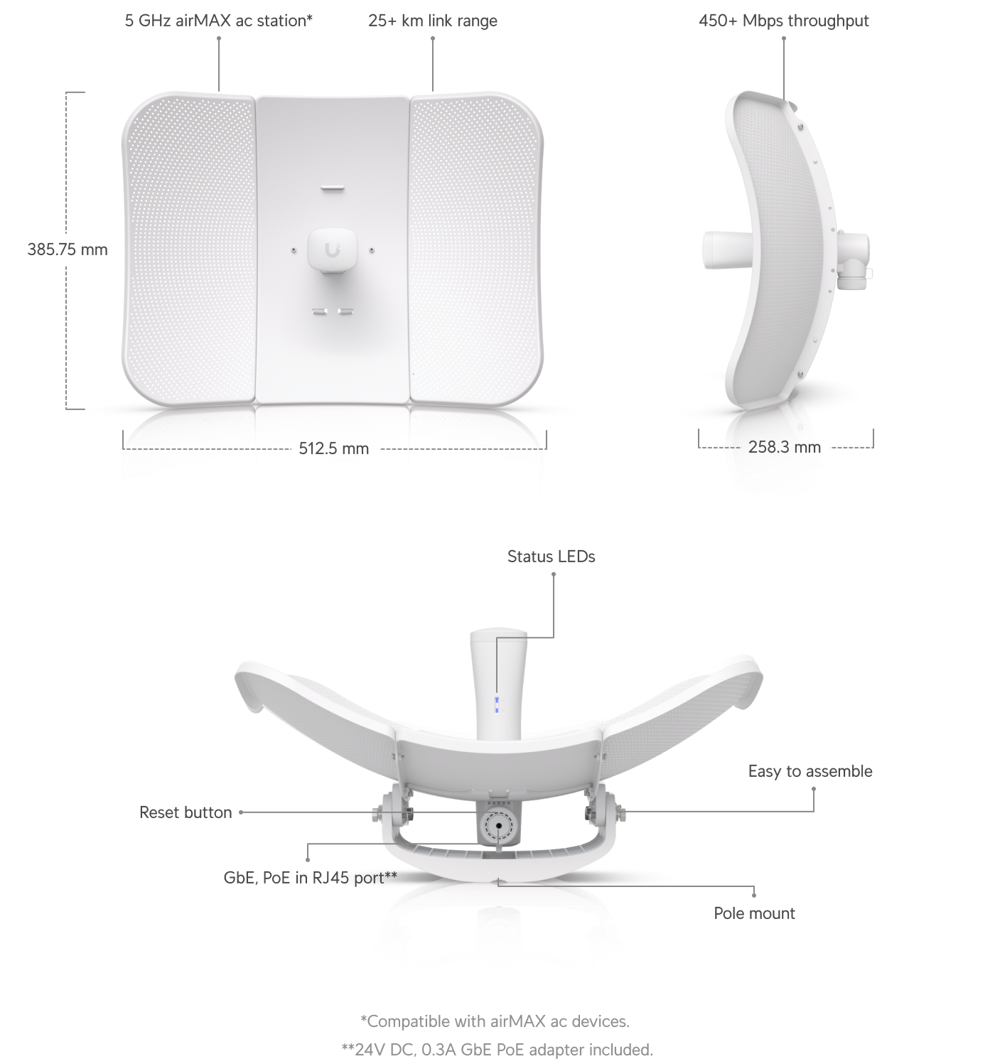 Ubiquiti airMAX LiteBeam 5AC Long-Range (LBE-5AC-LR) view 2
