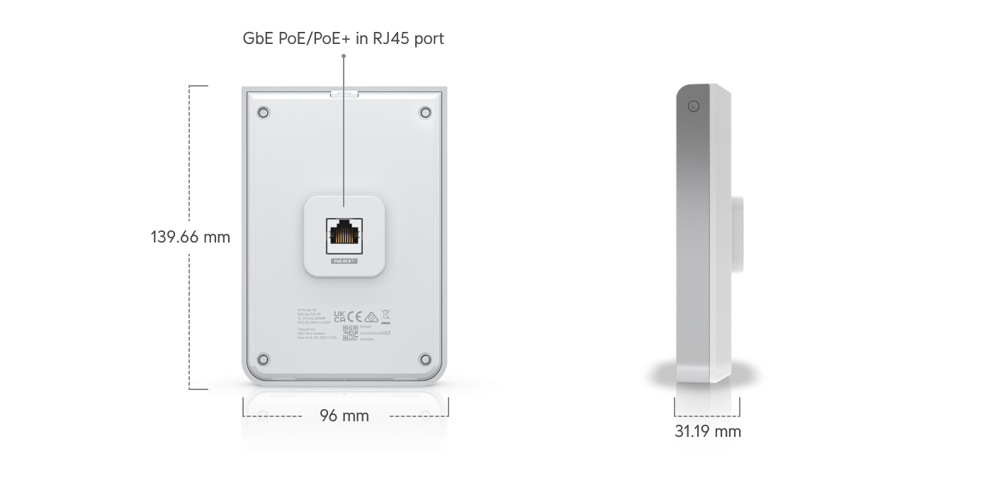 Ubiquiti UniFi U6 In-Wall (U6-IW) view 3