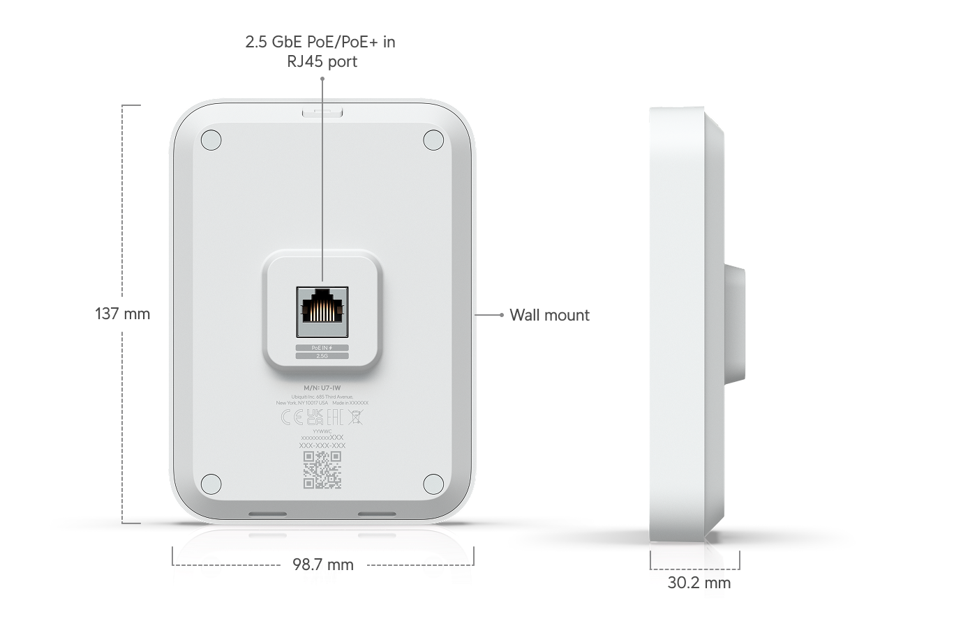 Ubiquiti UniFi U7 In-Wall (U7-IW) view 3