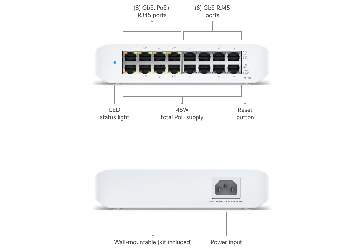 Ubiquiti UniFi Switch Lite 16 PoE (USW-Lite-16-PoE) view 2