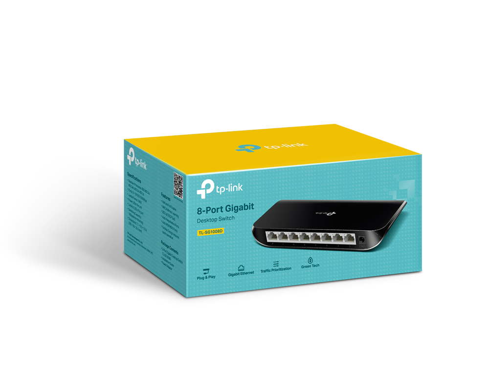 TPLINK TL SG1008D 8 PORT 10/100 /1000 GBİT SWITCH view 7