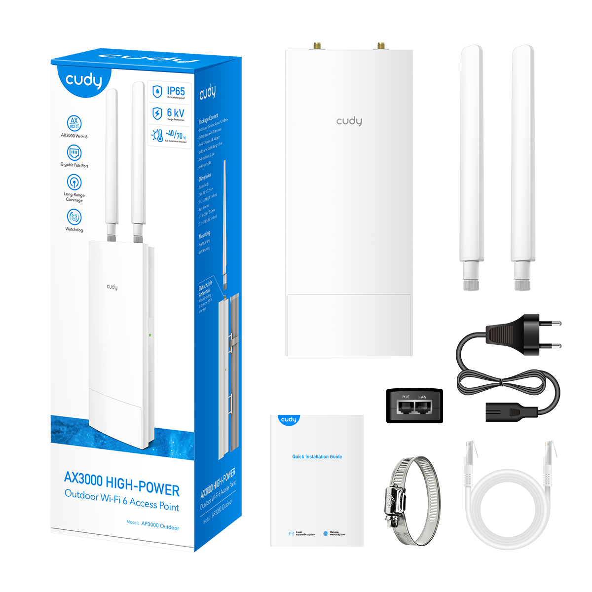 Cudy AP3000 Outdoor - AX3000 High Power WiFi 6 Outdoor Access Point view 6