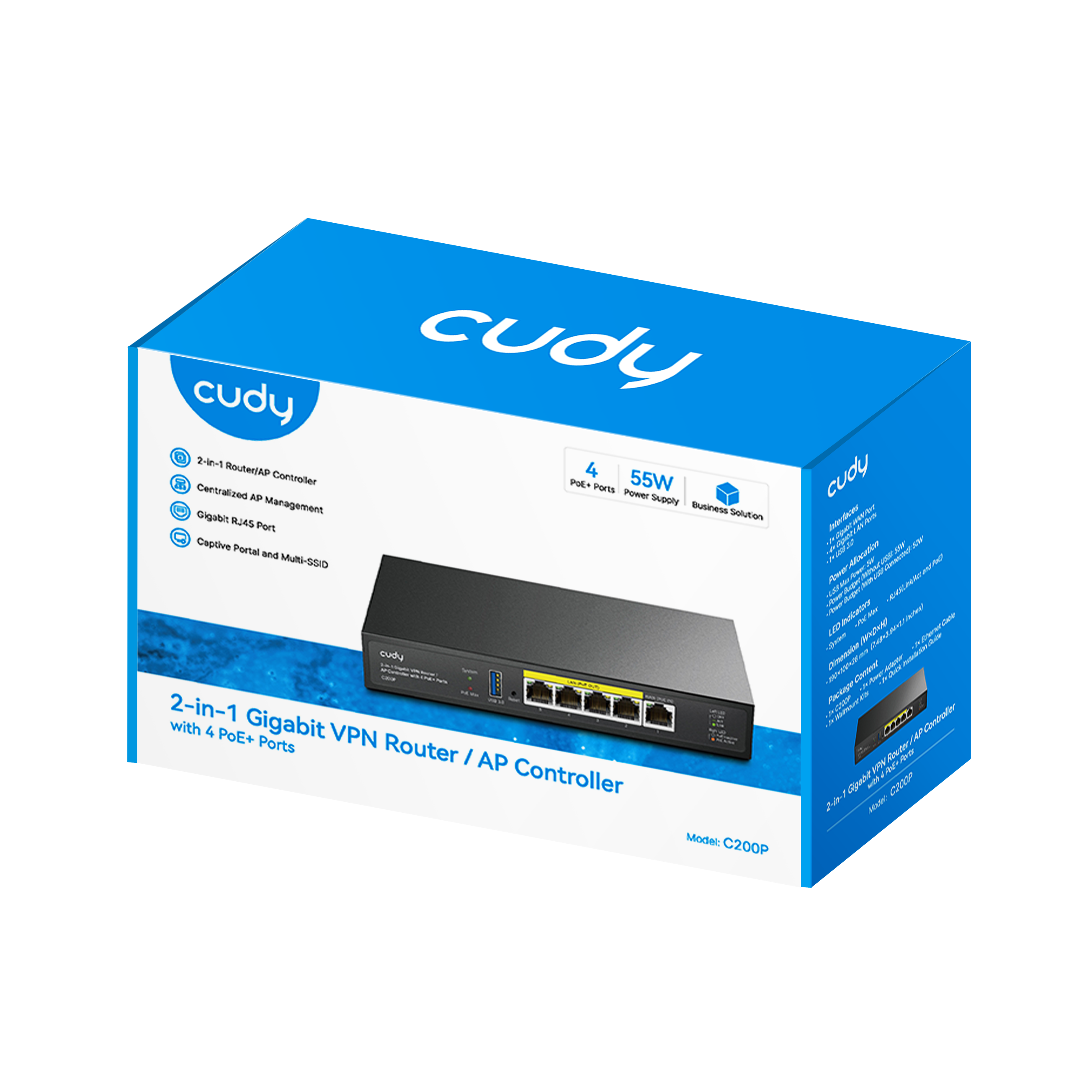 Cudy C200P - 2-IN-1 SMB Router / AP Controller  view 2