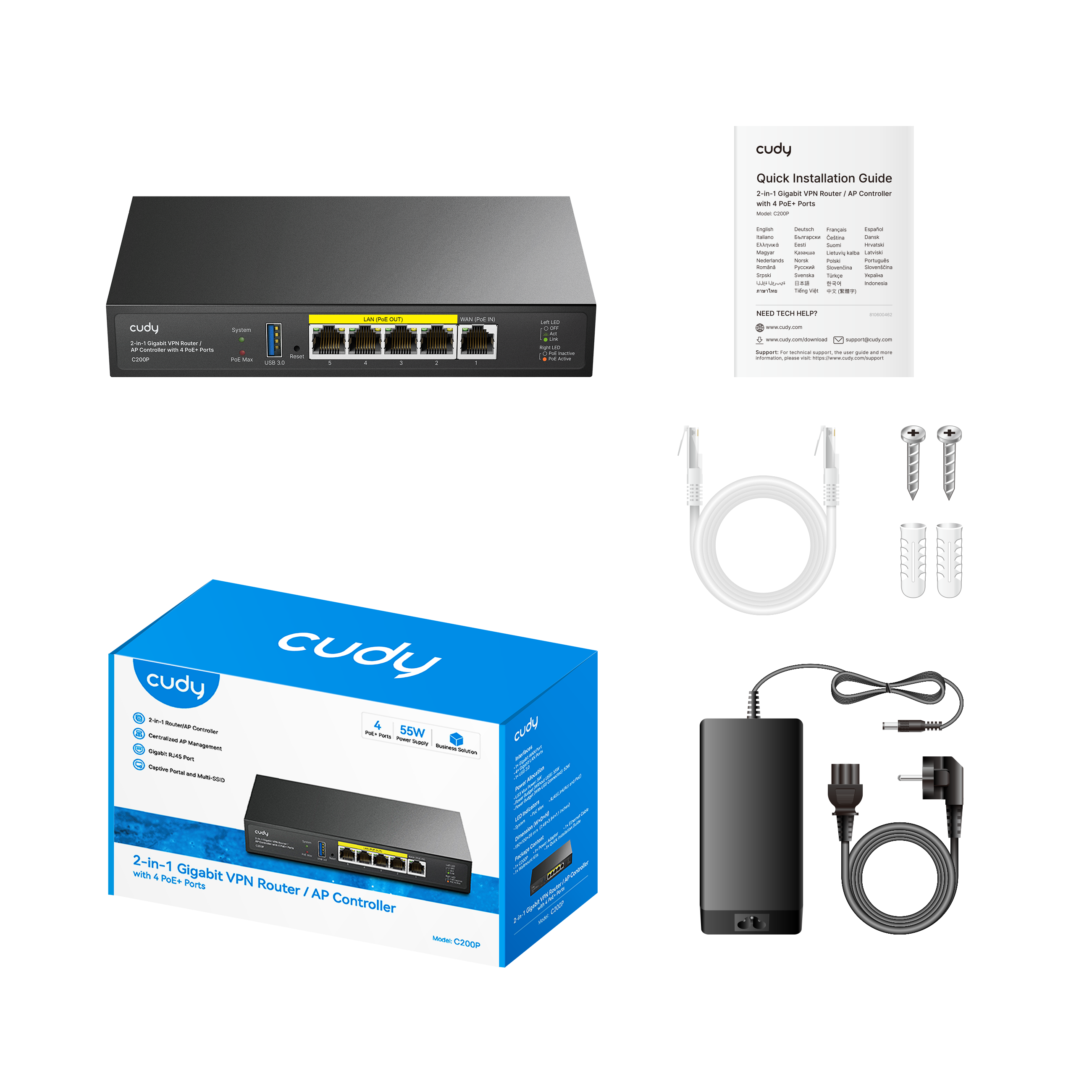 Cudy C200P - 2-IN-1 SMB Router / AP Controller  view 3