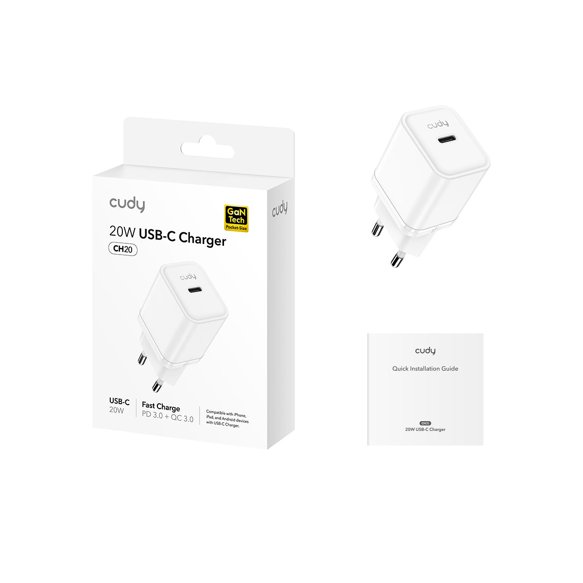 Cudy CH20_EU - 20W USB-C Charger with EU Plug view 4