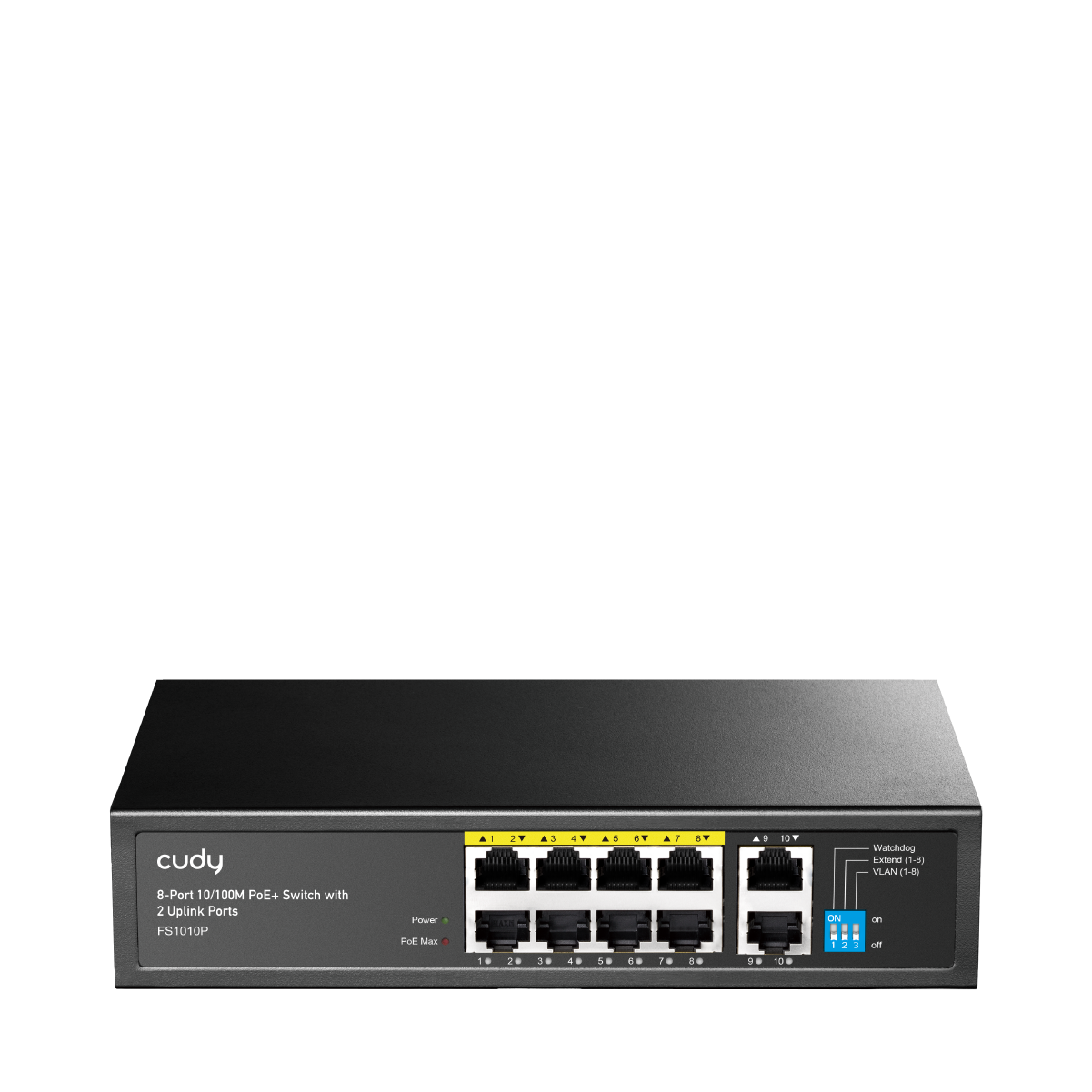 CUDY FS1010P - 8-Port 10/100M PoE+ Switch with 2 Uplink Ports 120W