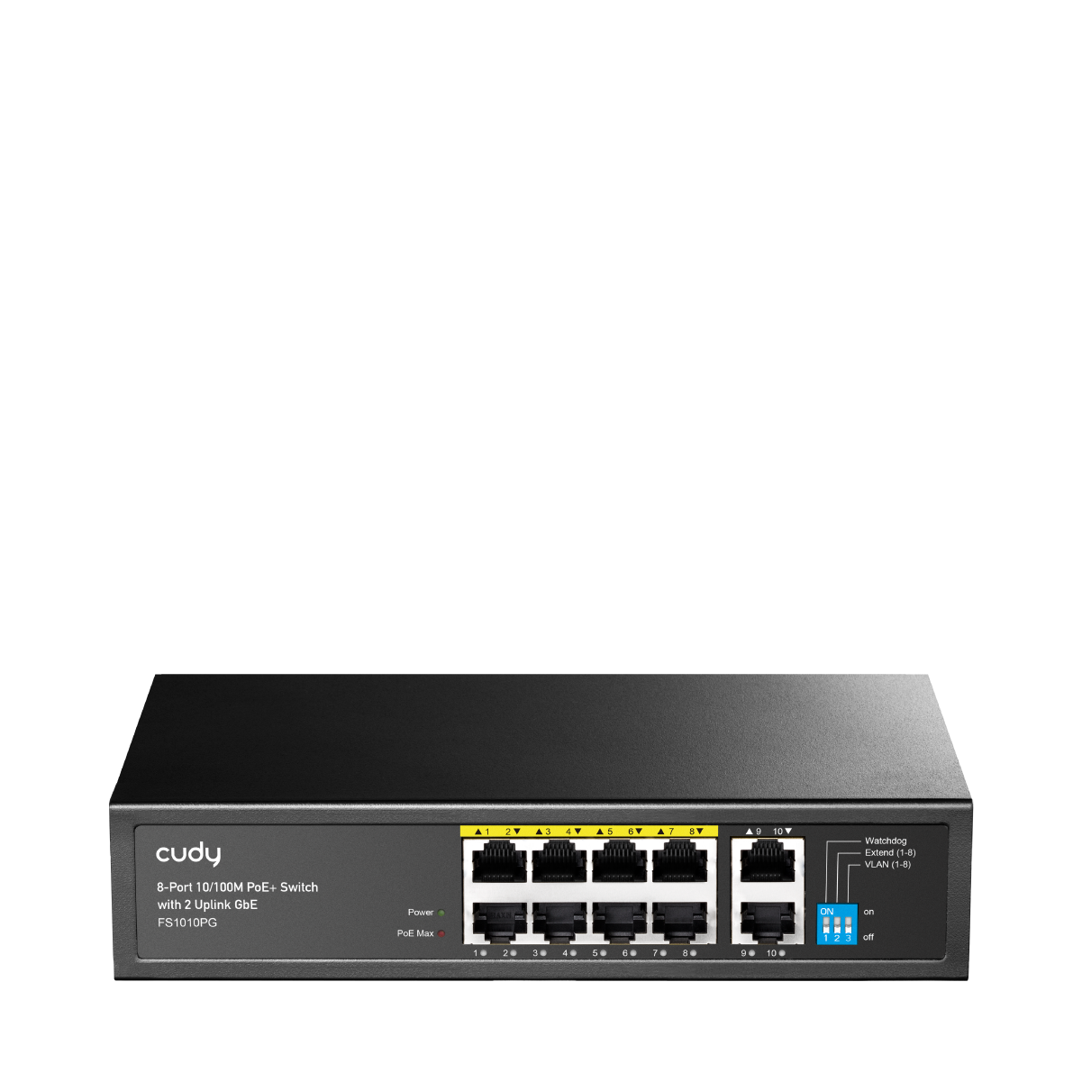 CUDY FS1010PG - 8-Port 10/100M PoE+ Switch with 2 Gigabit Uplink Ports 120W