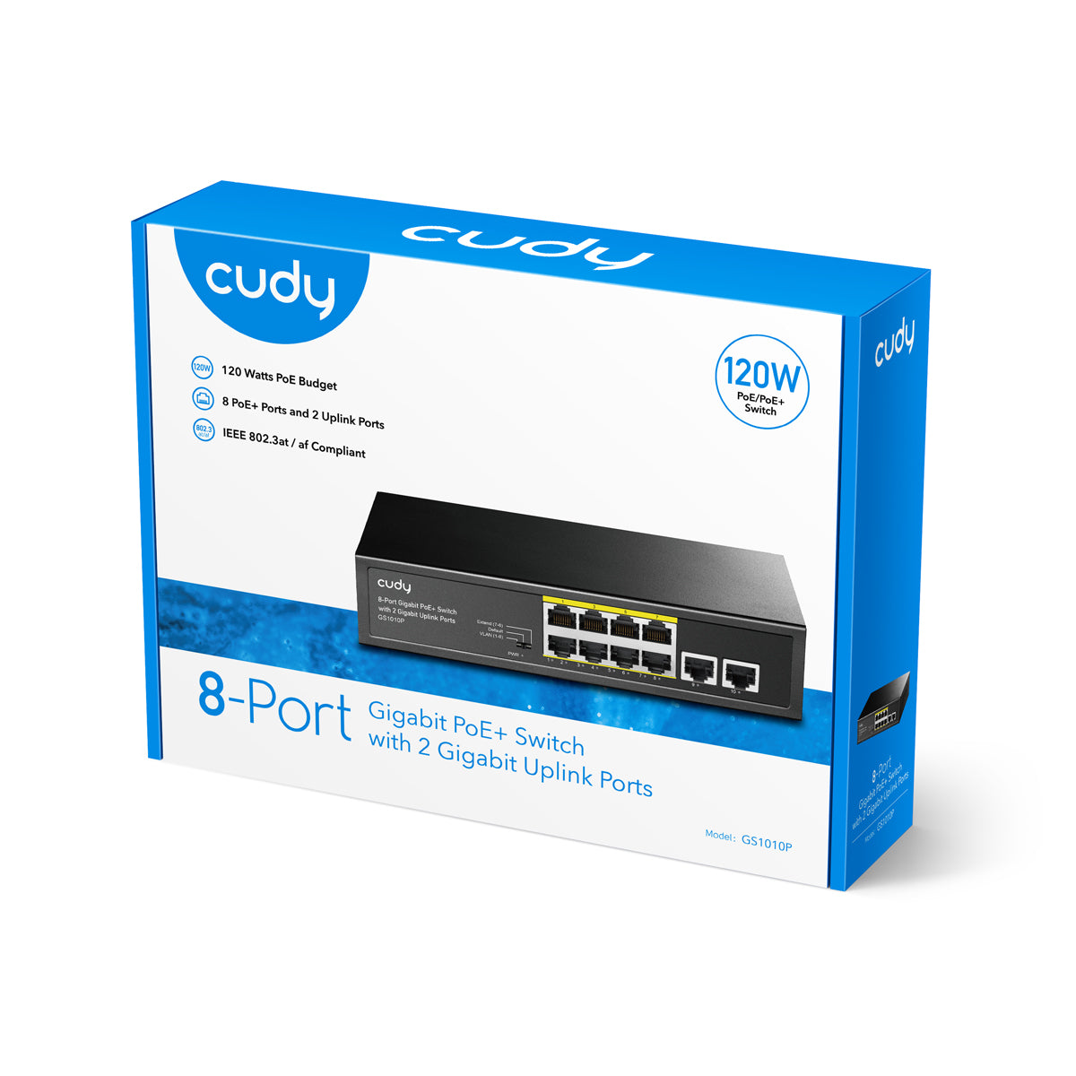Cudy GS1010P - 8-Port Gigabit PoE+ Switch with 2 Gigabit Uplink Ports 120W                                            view 4