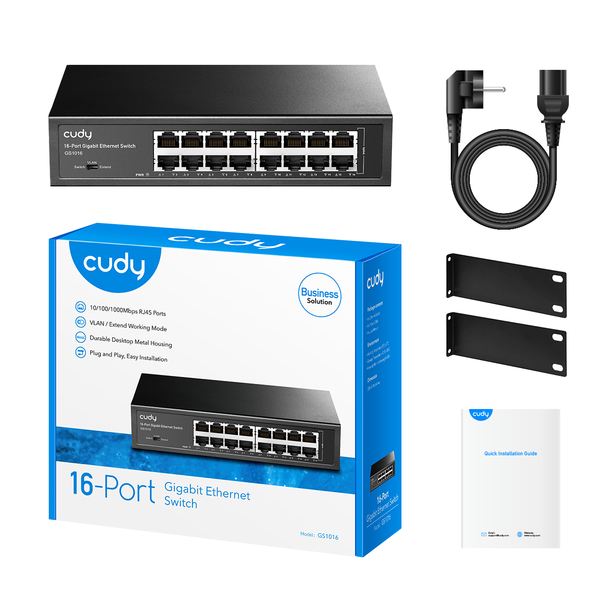 CUDY FS1016 - 16-Port 10/100 Mbps Metal Switch view 4