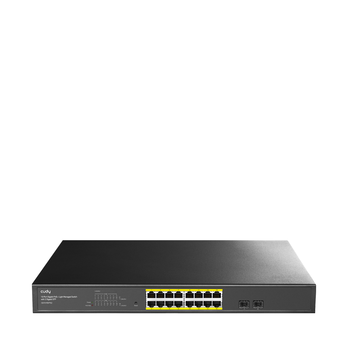 Cudy GS1016EPS2 - 16-Port Gigabit Light Managed PoE+ Switch with 2 SFP 200W
