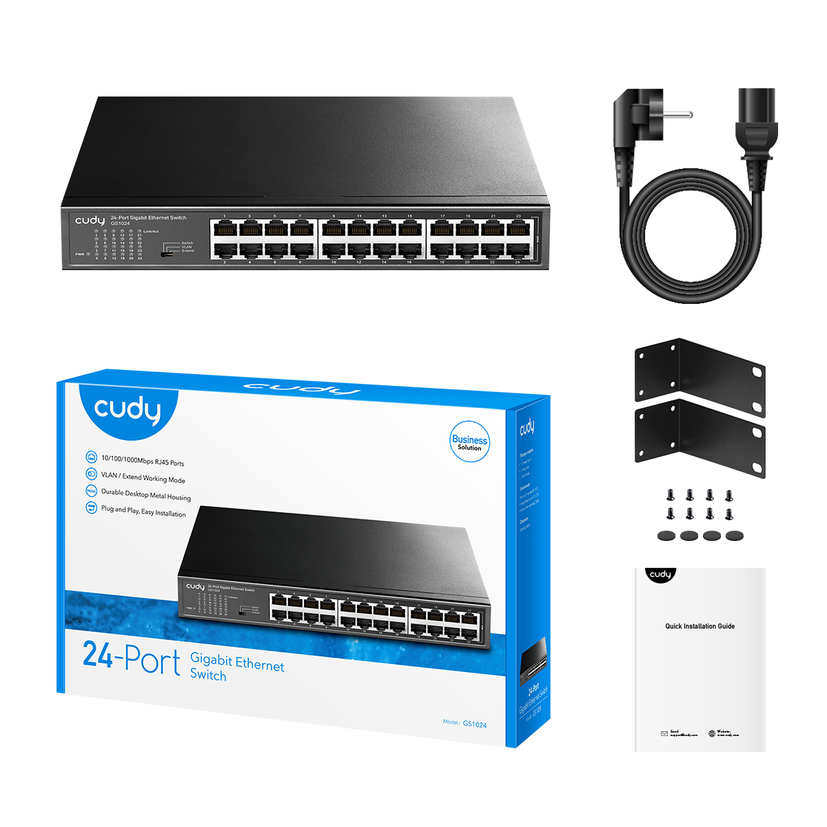 CUDY GS1024 - 24-Port Gigabit Metal Switch view 3