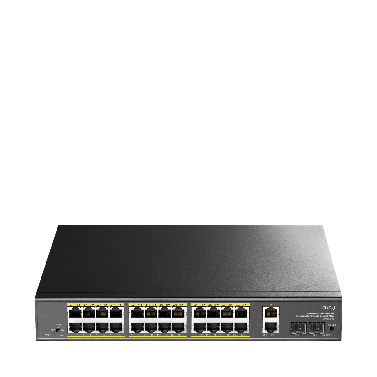 Cudy GS1026PS2 - 24-Port Gigabit PoE+ Switch with 2 Uplink Gigabit Ports and 2 Gigabit SFP Slots 300W