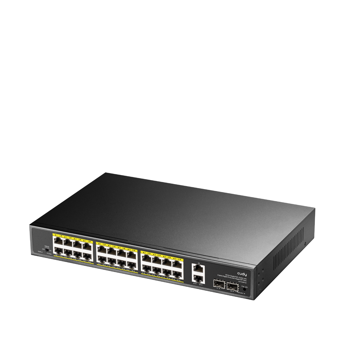 Cudy GS1026PS2 - 24-Port Gigabit PoE+ Switch with 2 Uplink Gigabit Ports and 2 Gigabit SFP Slots 300W view 2