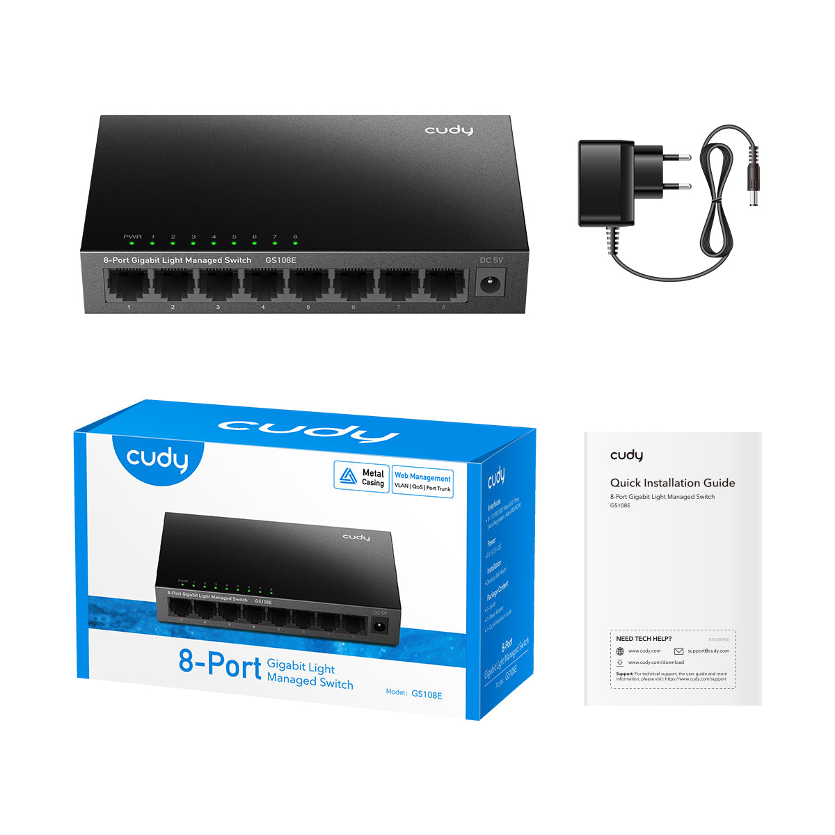 Cudy GS108E - 8-Port Gigabit Light Managed Switch view 3
