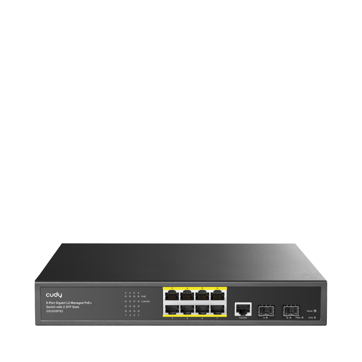Cudy GS2008PS2 - 8-Port Layer 2 Managed Gigabit PoE+ Switch with 2 Gigabit SFP Slots, 120W