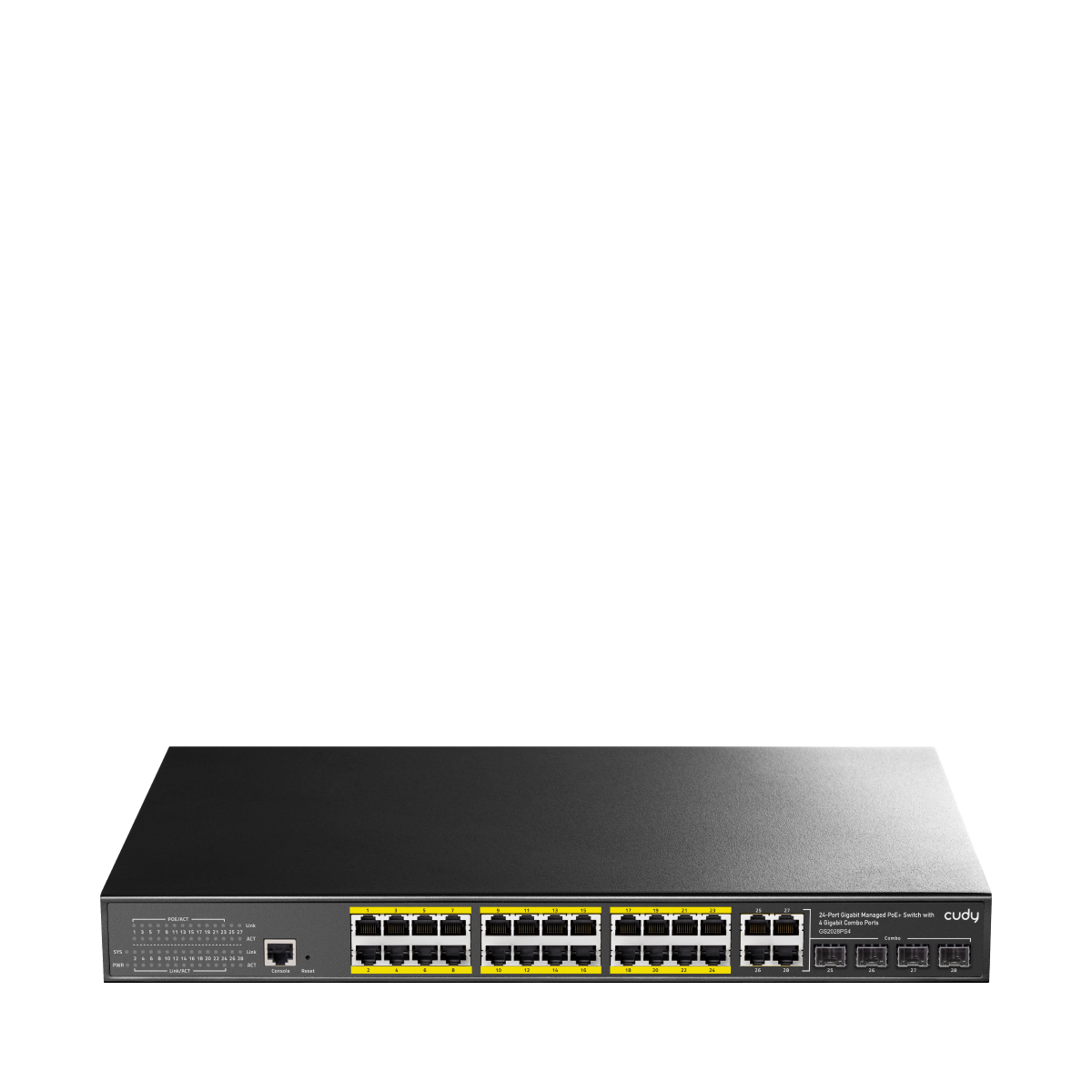 Cudy GS2028PS4-300W - 24-Port Layer 2 Managed Gigabit PoE+ Switch with 4 Gigabit Combo Ports, 300W