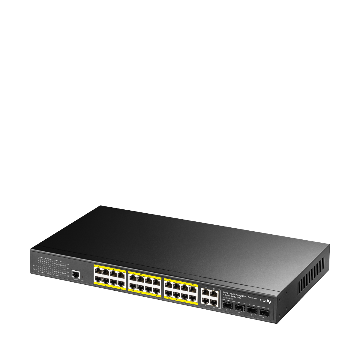 Cudy GS2028PS4-300W - 24-Port Layer 2 Managed Gigabit PoE+ Switch with 4 Gigabit Combo Ports, 300W view 2