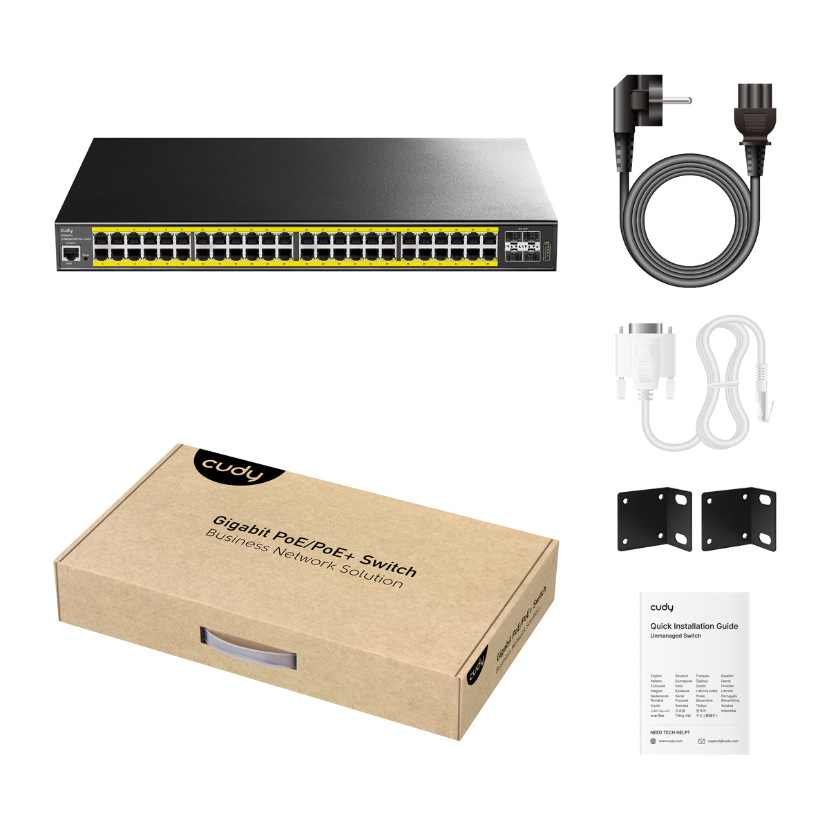 Cudy GS2048PS4-720W 48-Port Layer 2 Managed Gigabit PoE++ Switch with 4 10G SFP ports 720W view 4