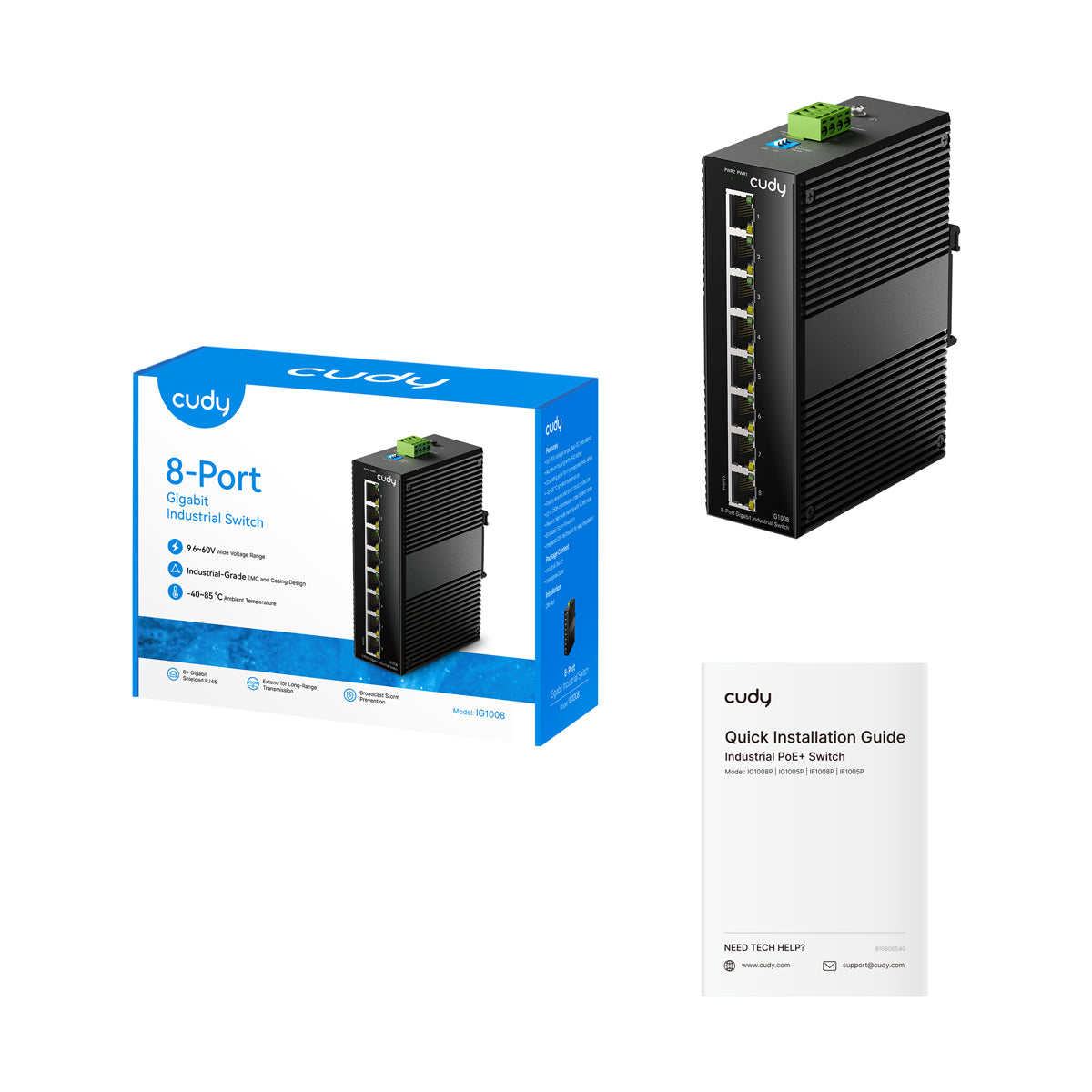 Cudy IG1008 - 8-Port Gigabit Industrial Switch view 3