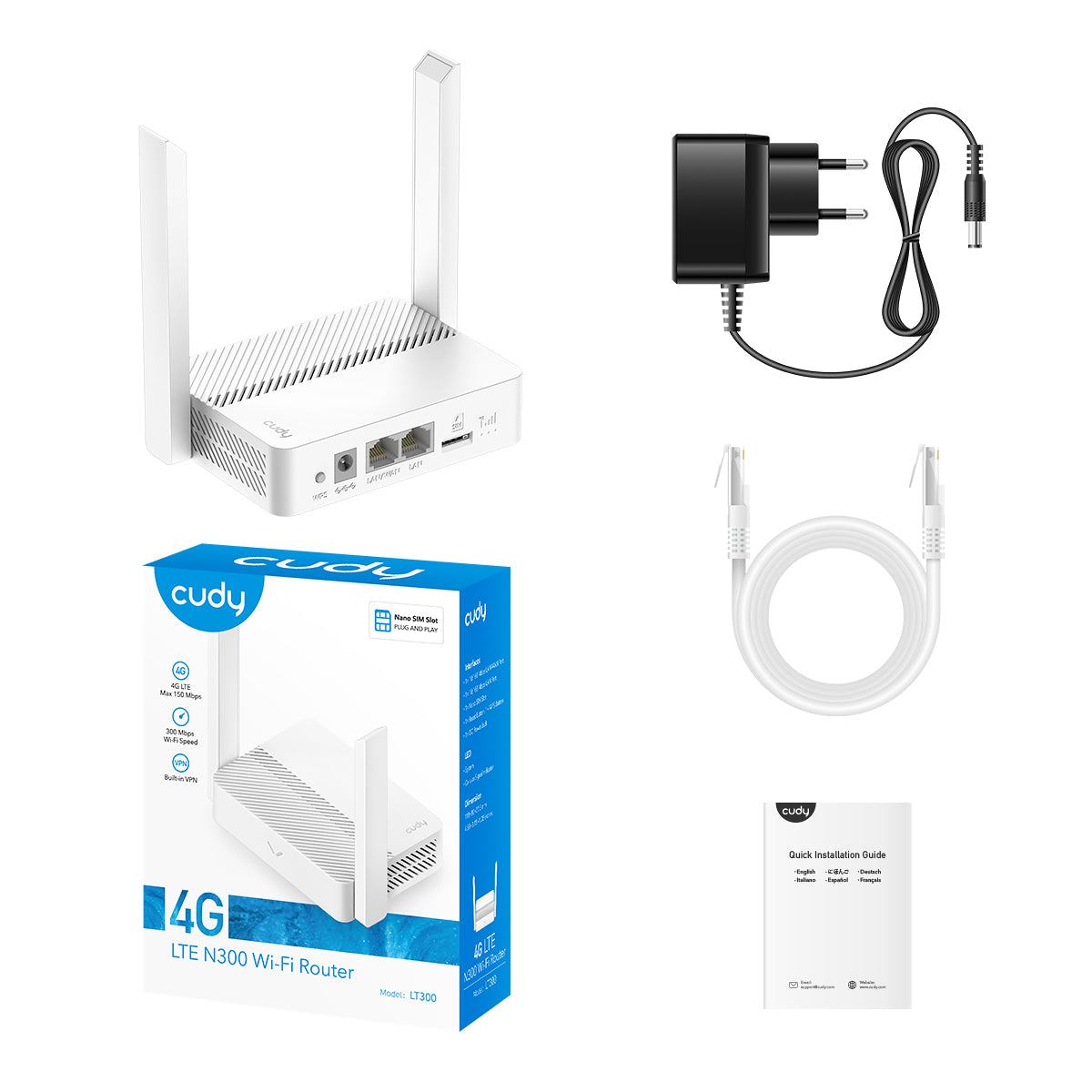 Cudy LT300 - N300 Wi-Fi 4G LTE Cat4  Router view 4