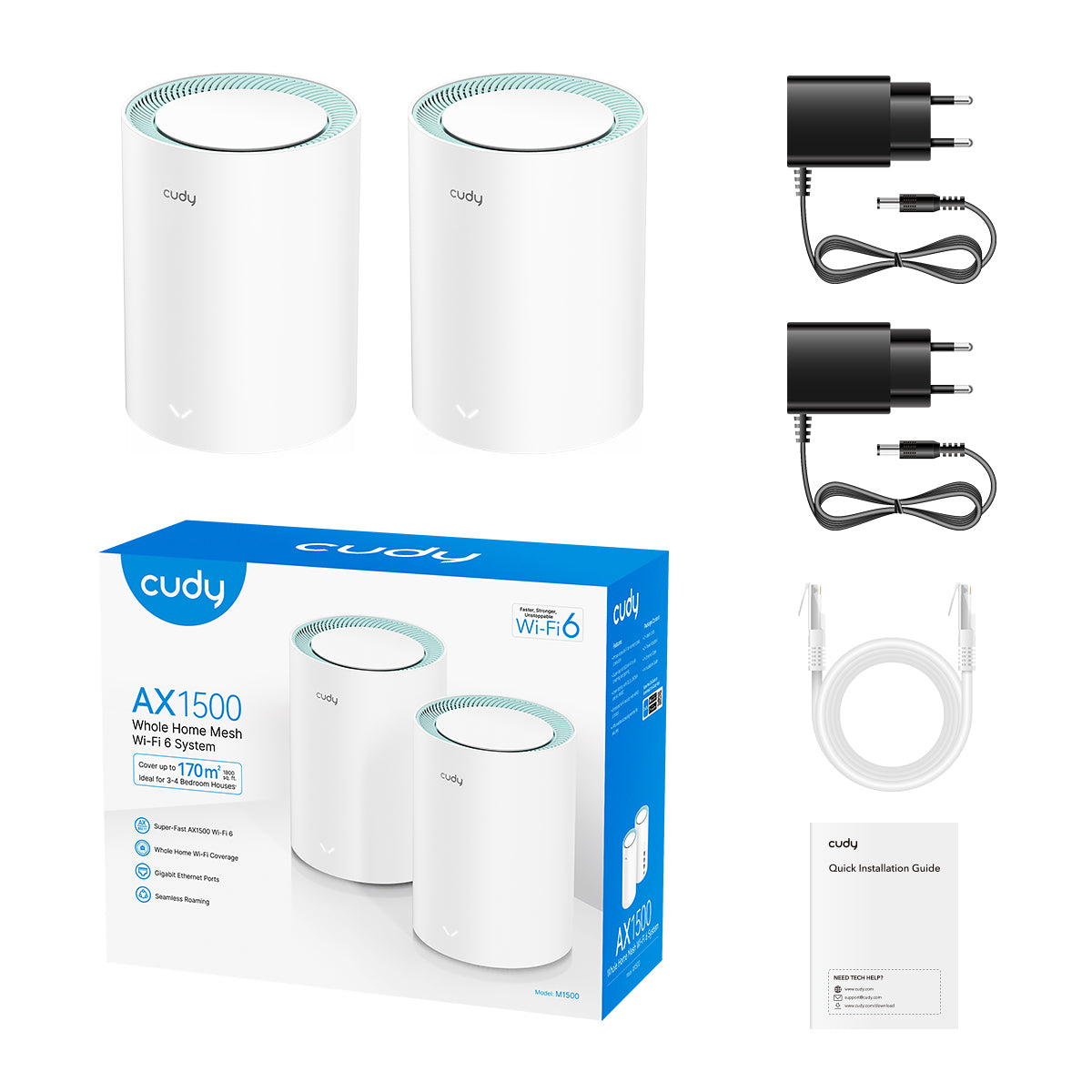 Cudy M1500(2-Pack) - AX1500 Gigabit Wi-Fi 6 Mesh Solution view 4