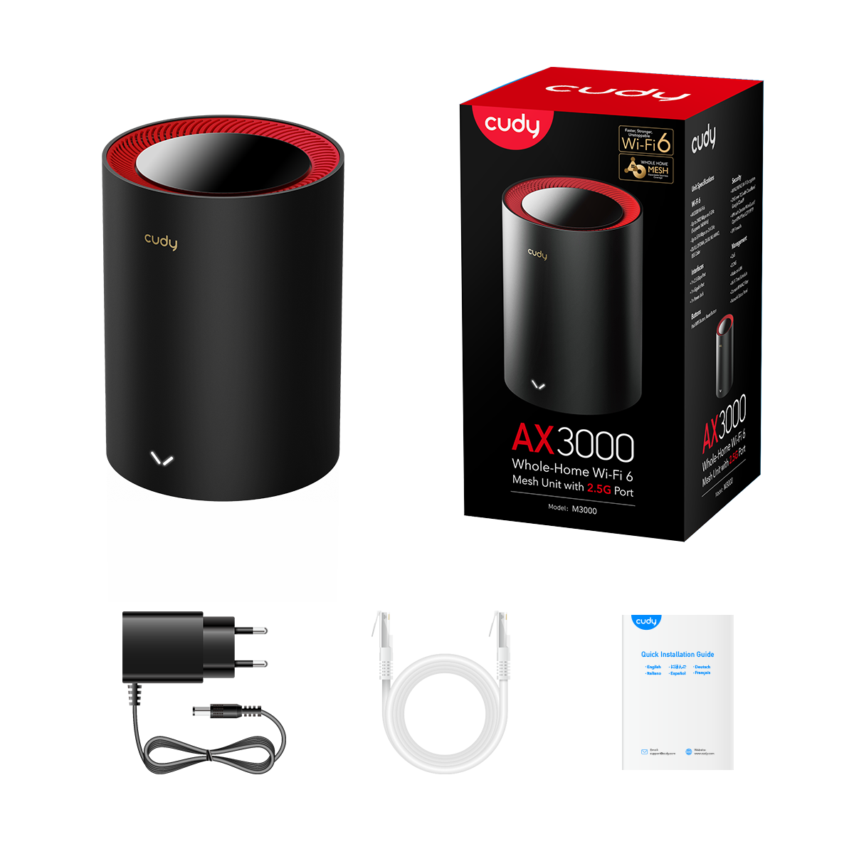 Cudy M3000(1-Pack) - AX3000 Wi-Fi 6 Mesh  2.5G Solution view 4