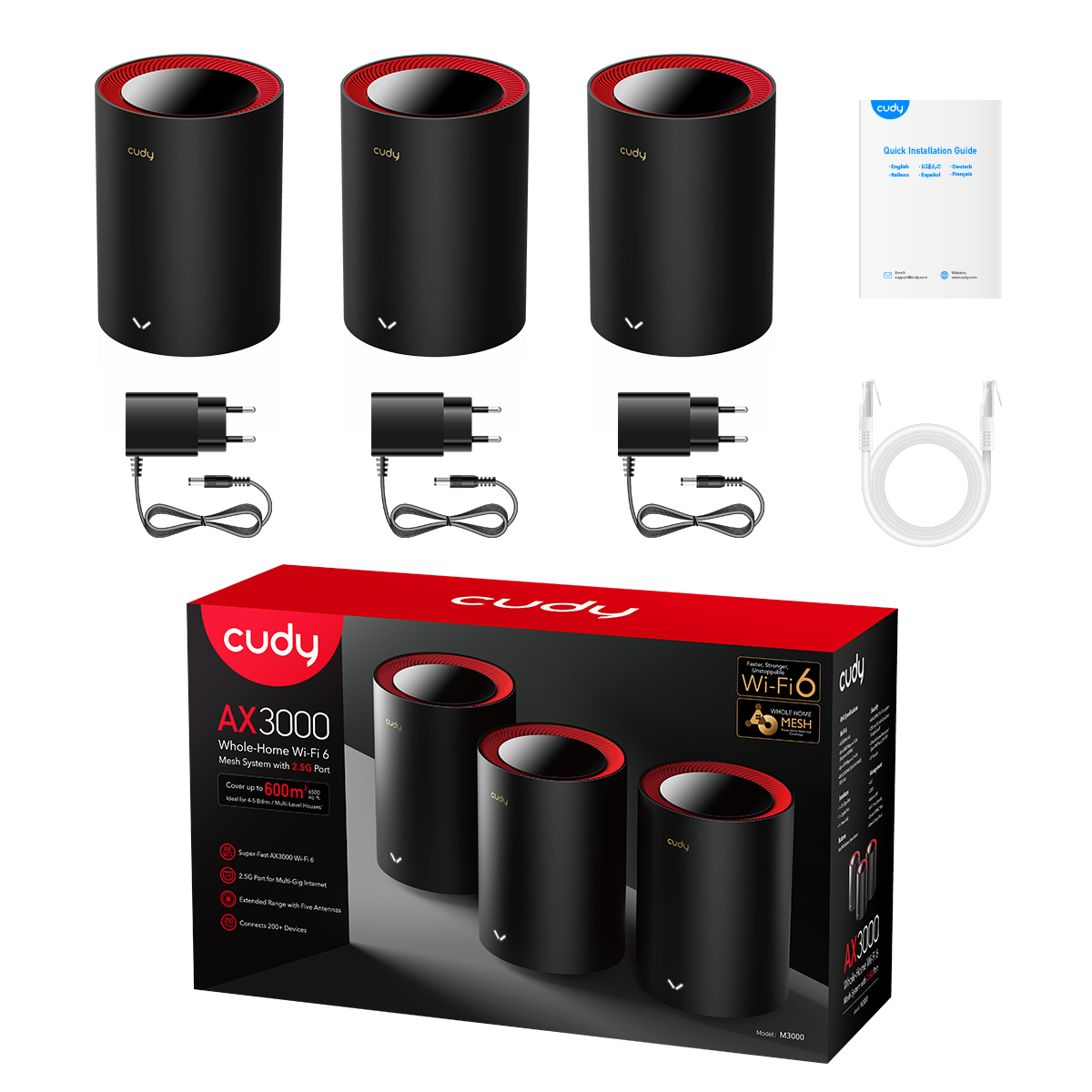 Cudy M3000(3-Pack)  - AX3000 Wi-Fi 6 Mesh 2.5G Solution view 3