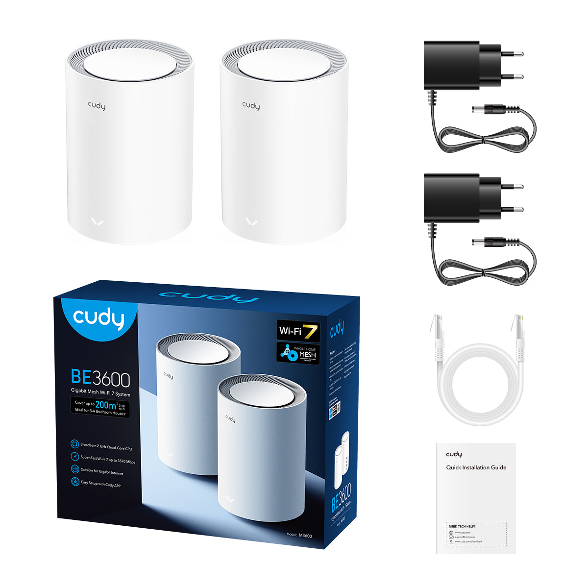 Cudy M3600(2-Pack) - BE3600 Wi-Fi 7 Mesh Solution view 3