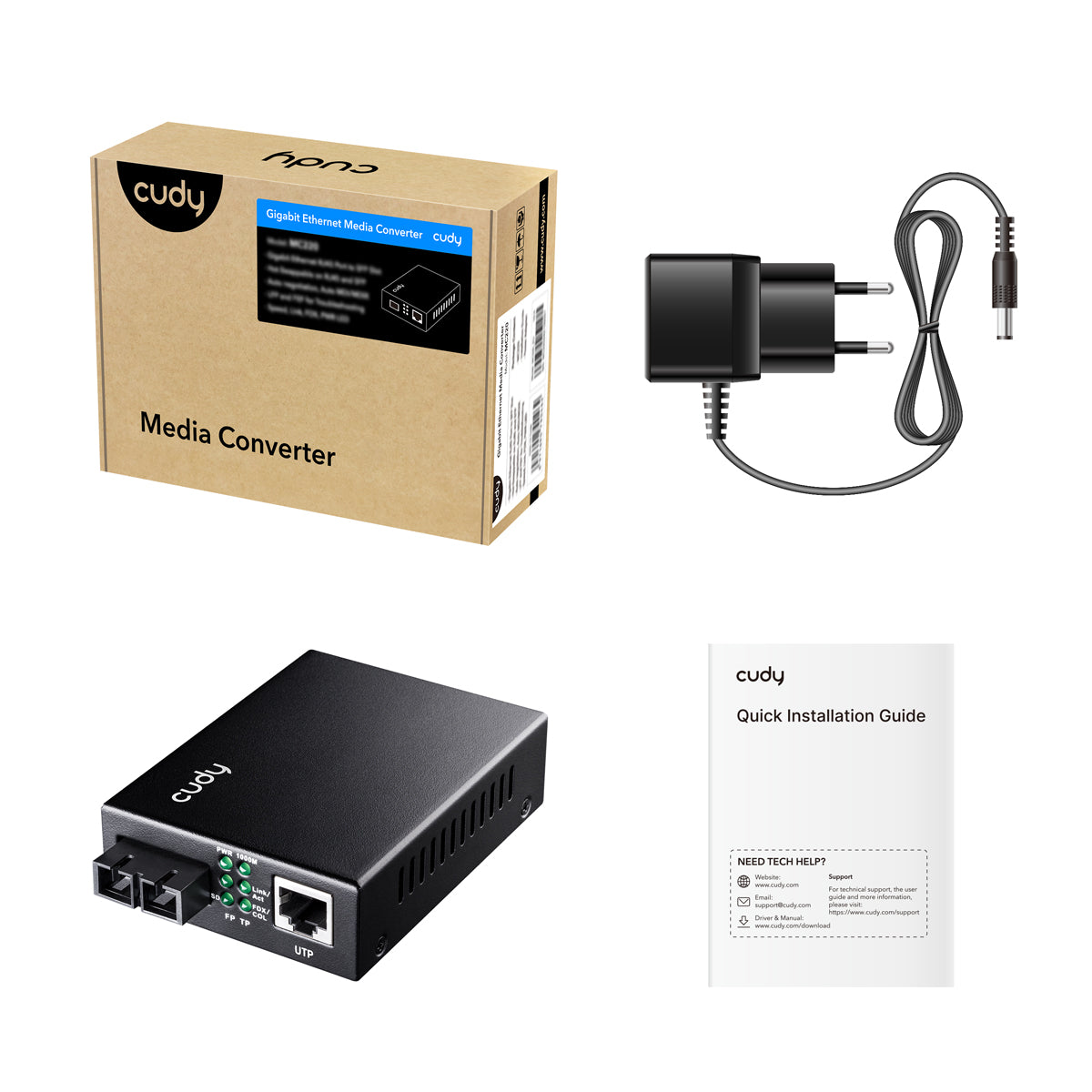 Cudy MC100GSA-20 - 10/100/1000M Gigabit Ethernet Media Converter   view 3