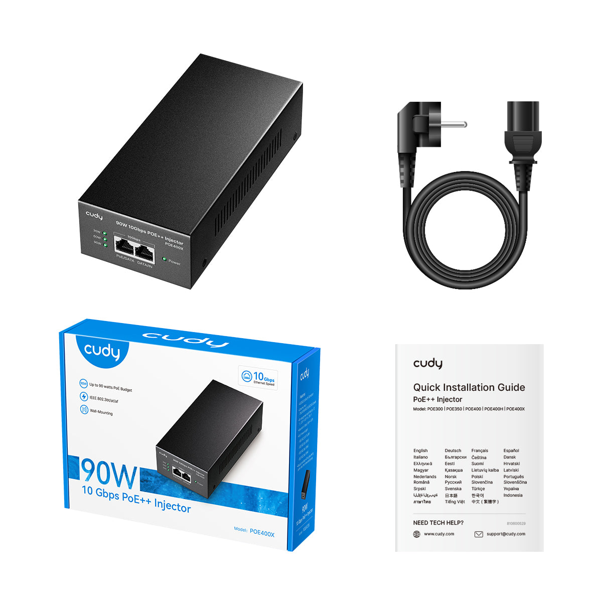 Cudy POE400X - 90W 10G PoE+/PoE Injector view 3