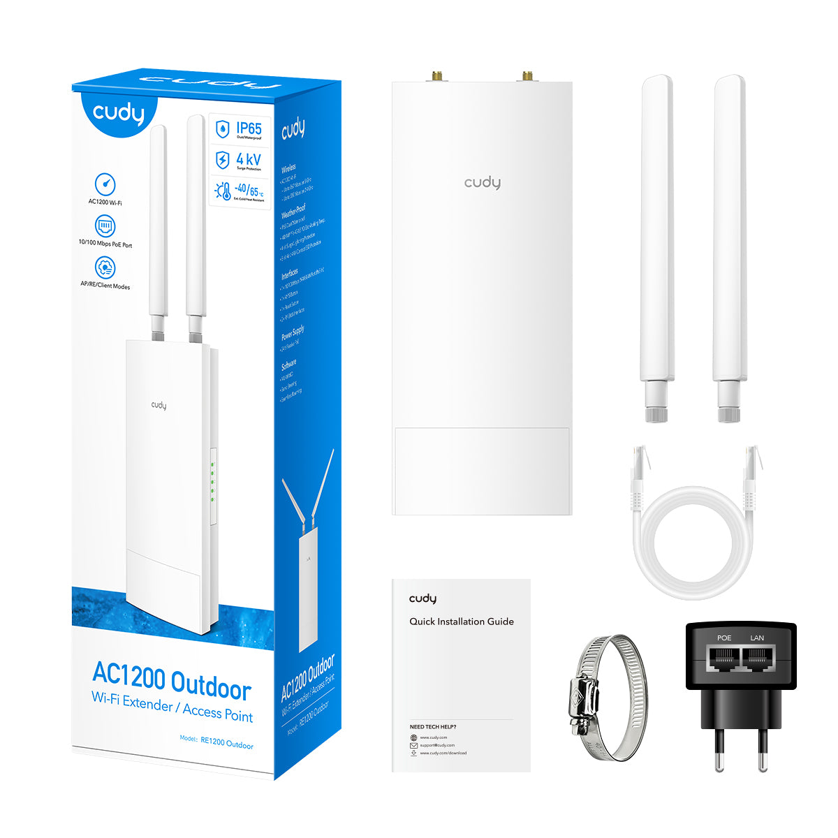 Cudy RE1200 Outdoor - AC1200 Outdoor Wi-Fi Repeater view 6