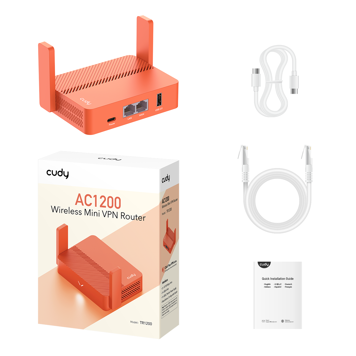 Cudy TR1200 - AC1200 Wireless Mini VPN Router with USB view 2