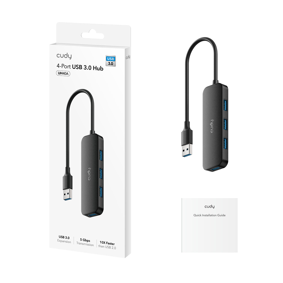 Cudy UH40A - 4-Port USB-A 3.0 Hub view 2