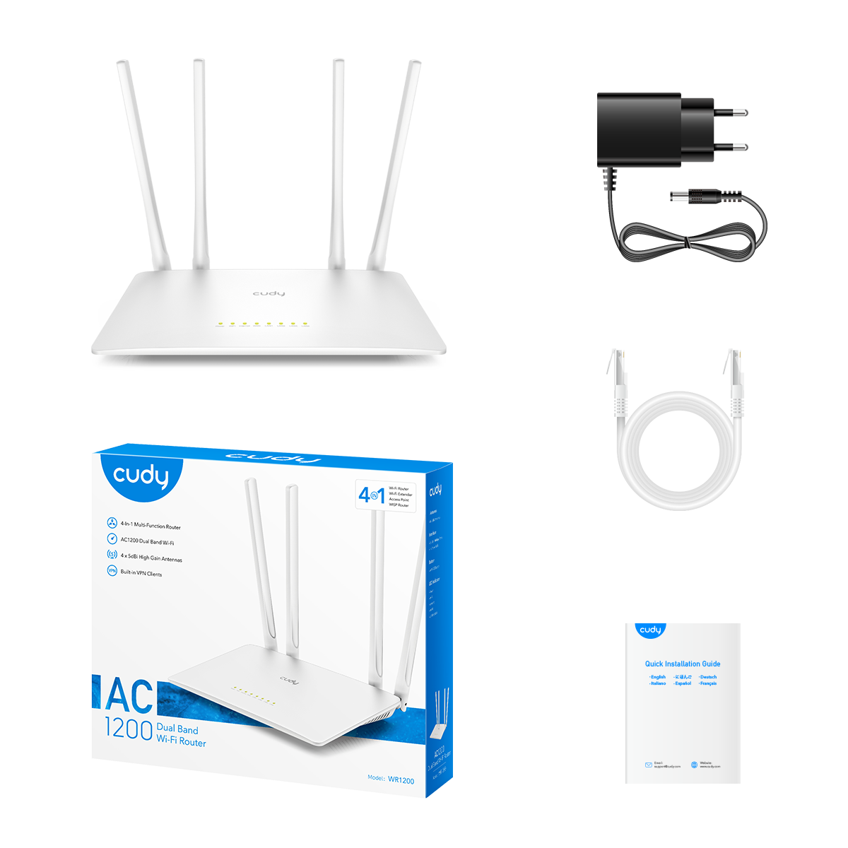 CUDY WR1200 - AC1200 Wi-Fi Router view 6