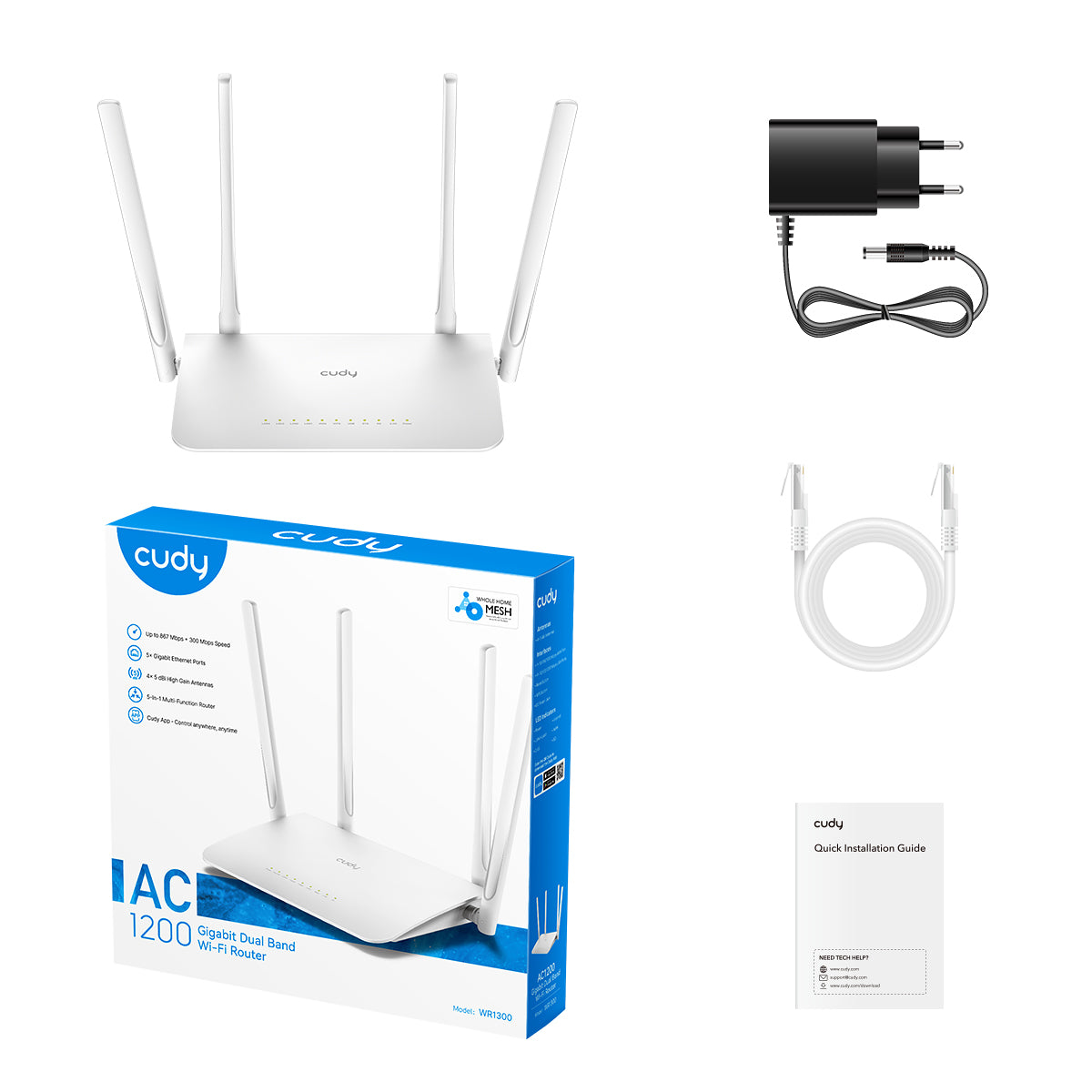 Cudy WR1300 - AC1200 Gigabit Wi-Fi Mesh Router view 5