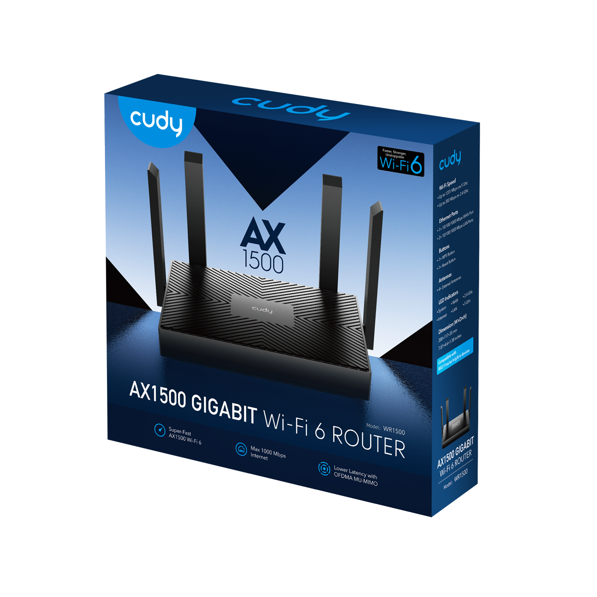 CUDY WR1500 - AX1500 Gigabit Wi-Fi 6 Mesh Router view 2