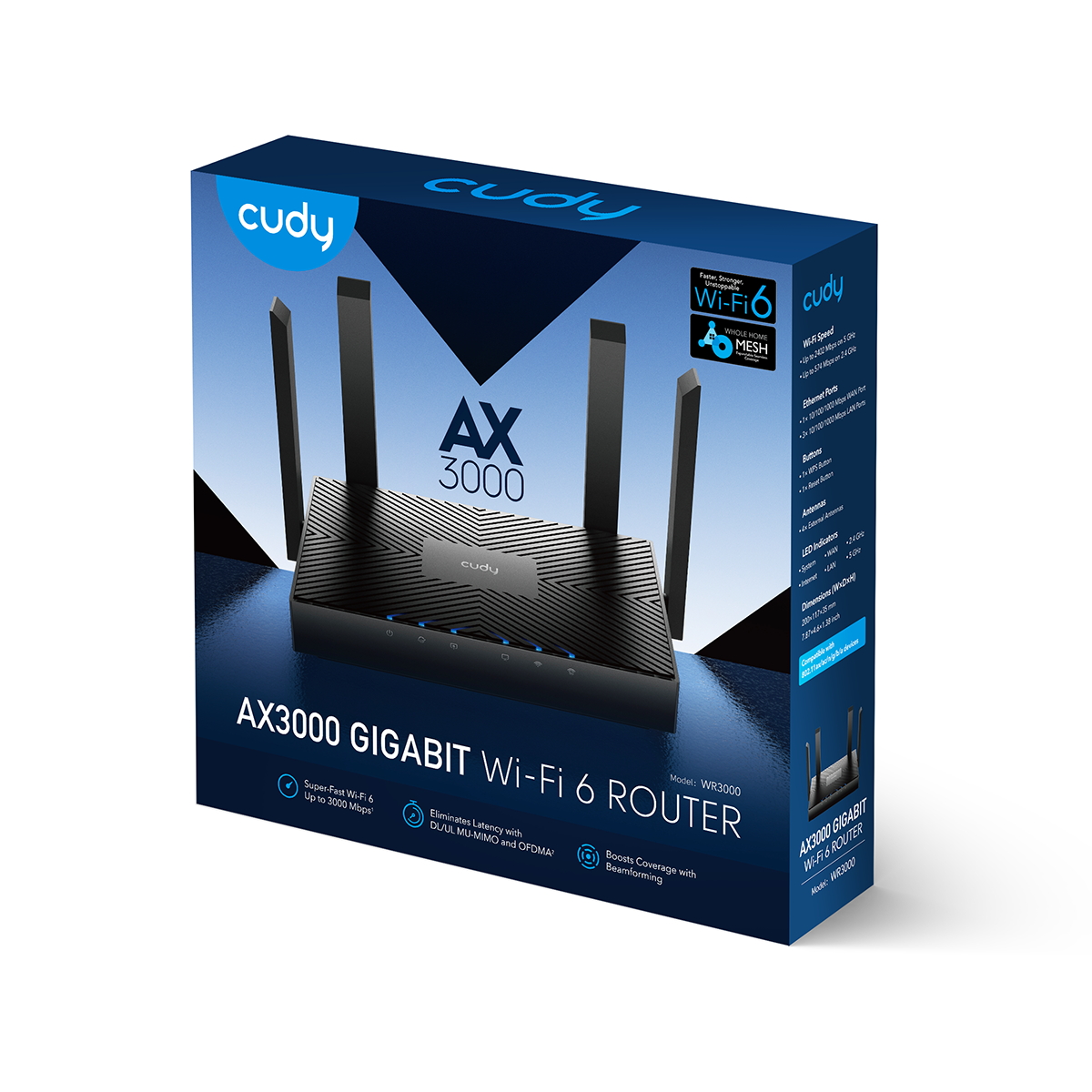 Cudy WR3000 - AX3000 Gigabit Wi-Fi 6 Mesh Router view 5