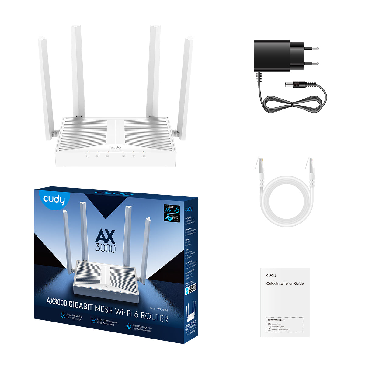  Cudy WR3000E - AX3000 Gigabit Wi-Fi 6 Mesh Router view 3