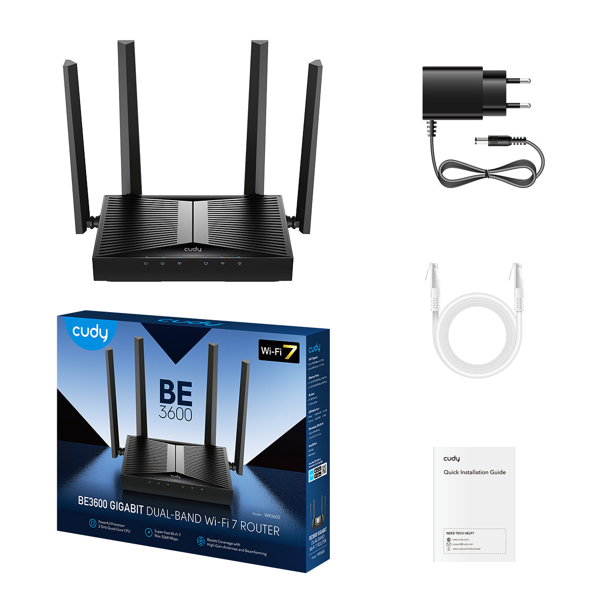 CUDY WR3600 - BE3600 Gigabit Wi-Fi 7 Mesh Router view 7