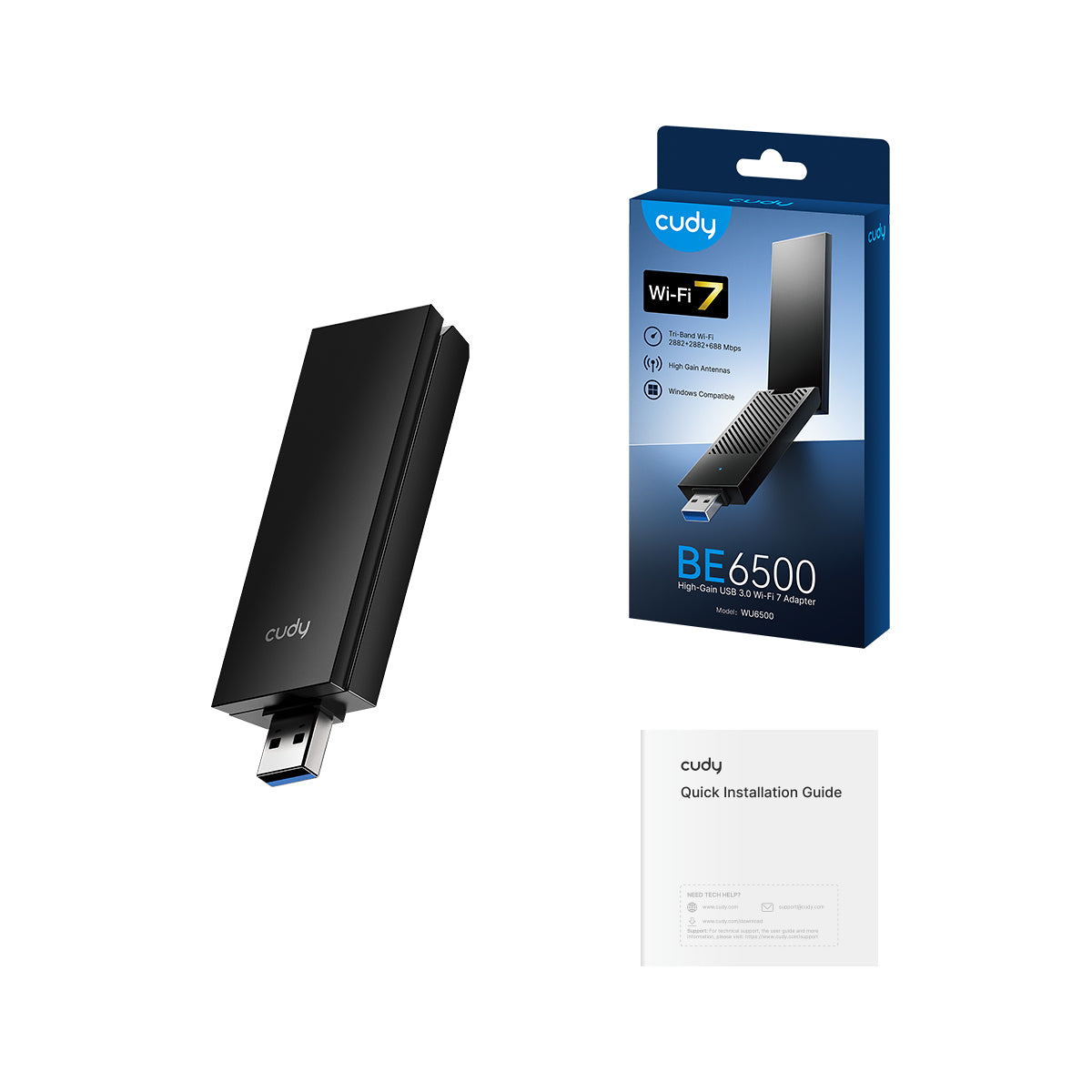 Cudy WU6500 - BE6500 Tir-Band Wi-Fi7 USB 3.0 Adapter view 5