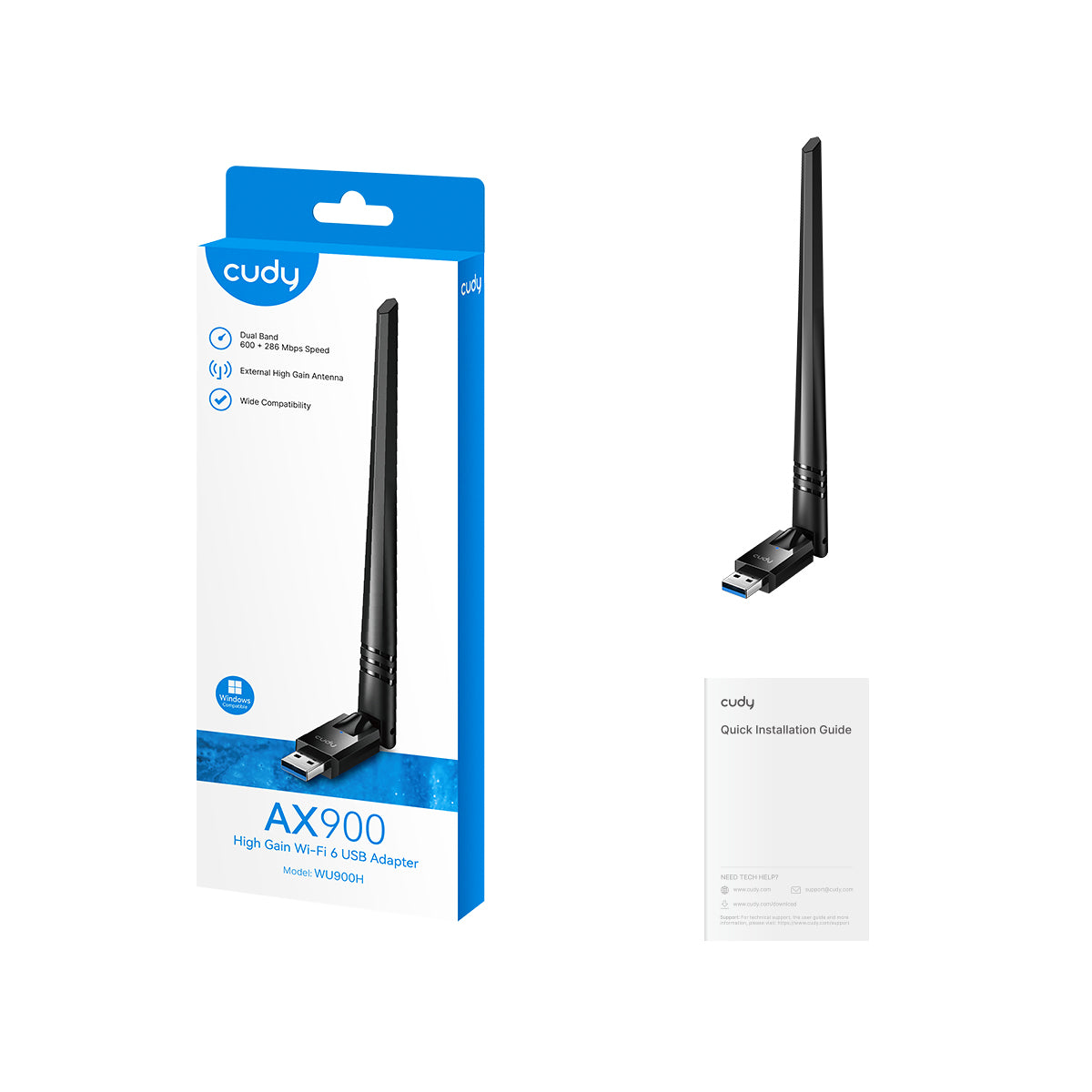 Cudy WU900H - AX900 Wi-Fi 6 High Gain USB  Adapter view 2